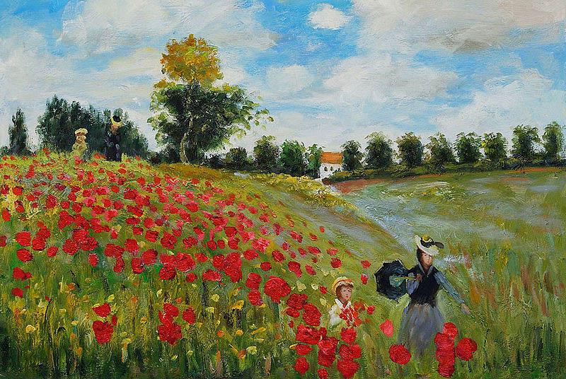 Claude Monet Poppy Field in Argenteuil oil painting picture